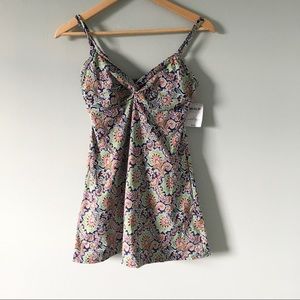 NWT Lands end deep sea paisley swim dress
